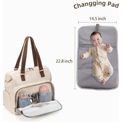 Pañalera Mommy Bag Multifuncional con Cambiador, Bolsillos Térmicos y Compartimento para Zapatos – Bolso y Mochila para Bebé