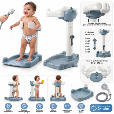 Estación de Baño Ajustable para Bebé con Soporte Ergonómico y Ducha Incluida – 2+ Años