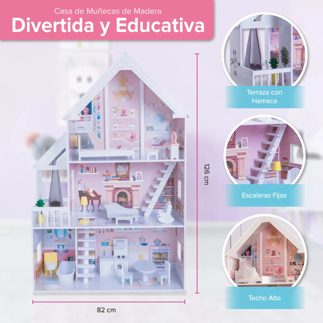 Casita de Madera Para Niñas (126cm x 82cm)