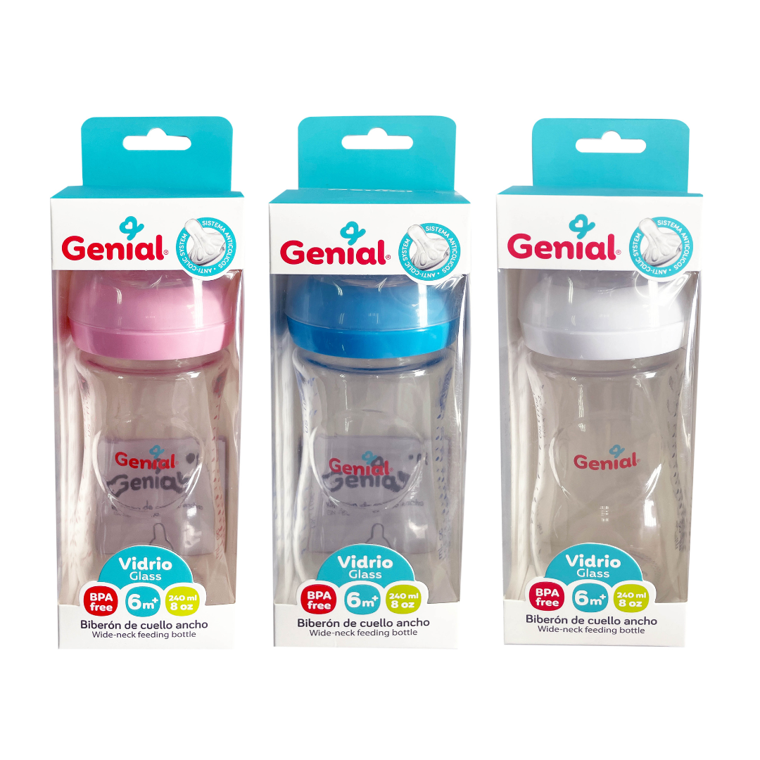 Biberón Para Bebés de Vidrio Cuello Ancho 8 Oz
