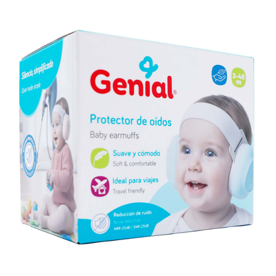 Protector de Oídos Genial para Bebé – Reducción de Ruido NRR 20 dB, Ajustable 3 a 48 Meses
