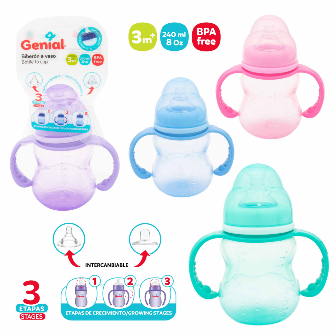 Biberón Para Bebés 8 Onzas - Se Transforma a Vaso