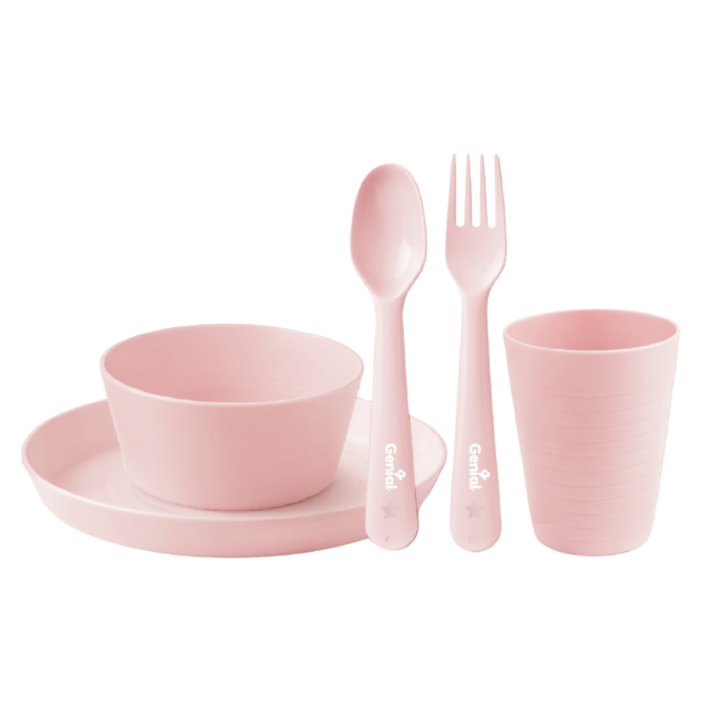 Set de Alimentación para Bebé Genial 6 Piezas – Plato, Bowl, Vaso y Cubiertos, BPA Free 6+ Meses