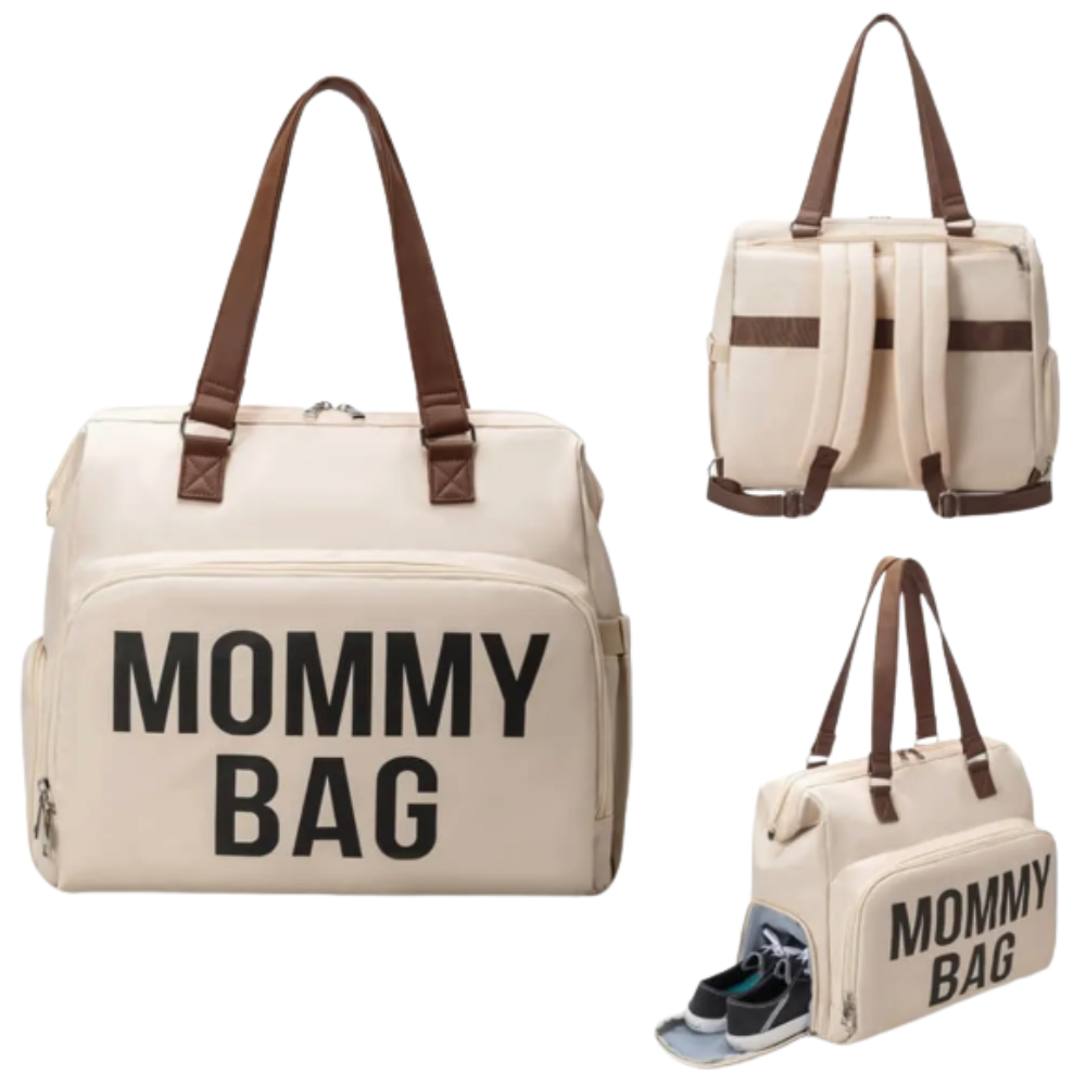 Pañalera Mommy Bag Multifuncional con Cambiador, Bolsillos Térmicos y Compartimento para Zapatos – Bolso y Mochila para Bebé