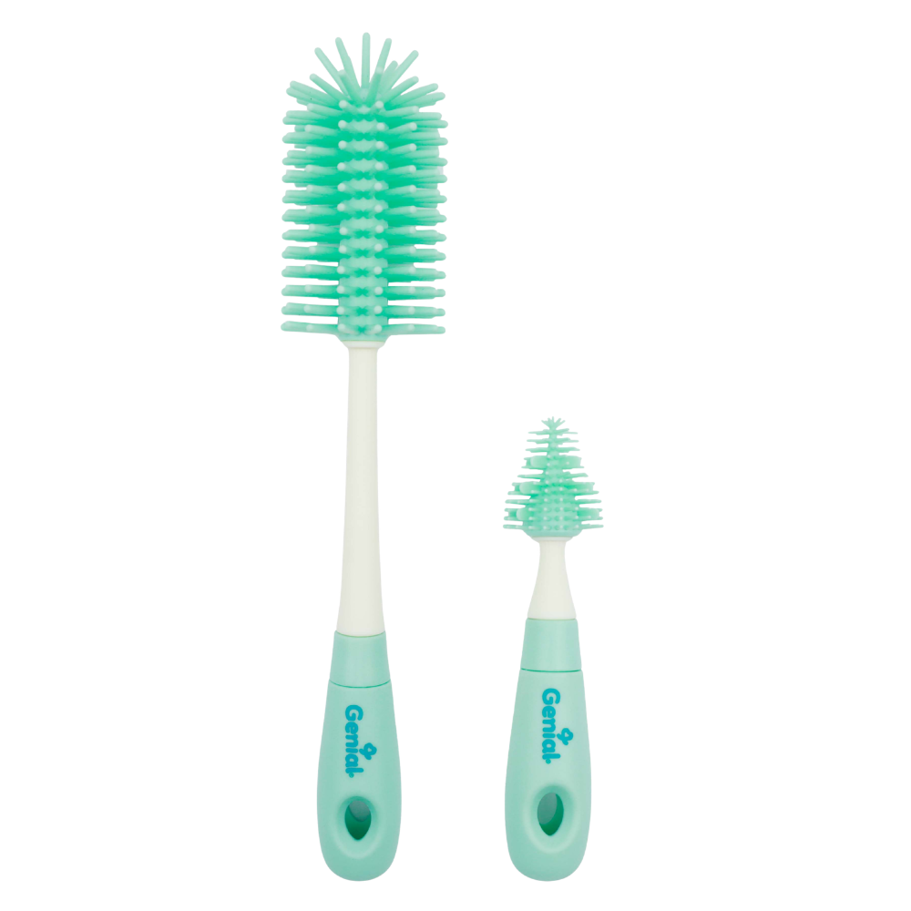 Set de Cepillos de Silicona Genial 4 Piezas para Biberones – Esterilizables, BPA Free y Limpieza Profunda