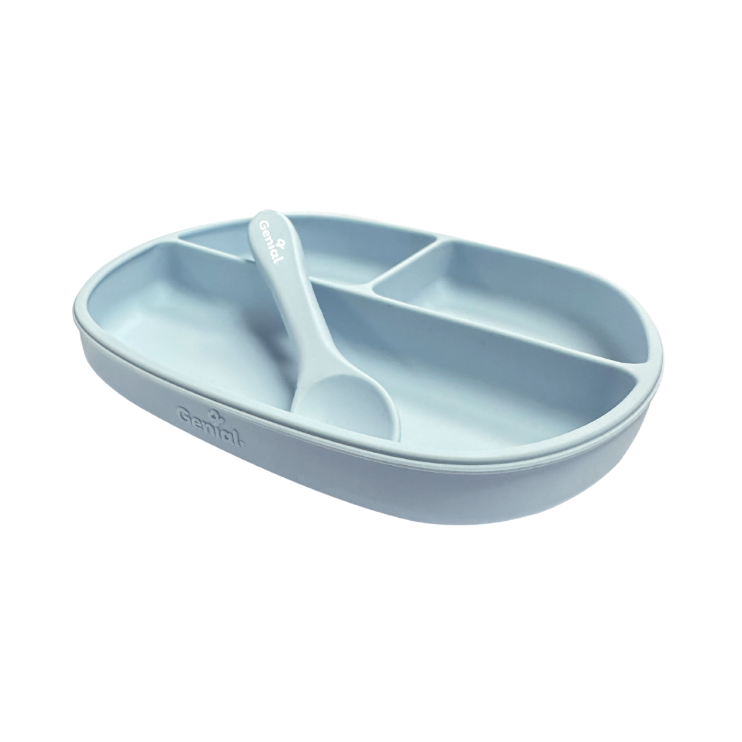 Set de Plato y Cuchara para Bebé de Silicona