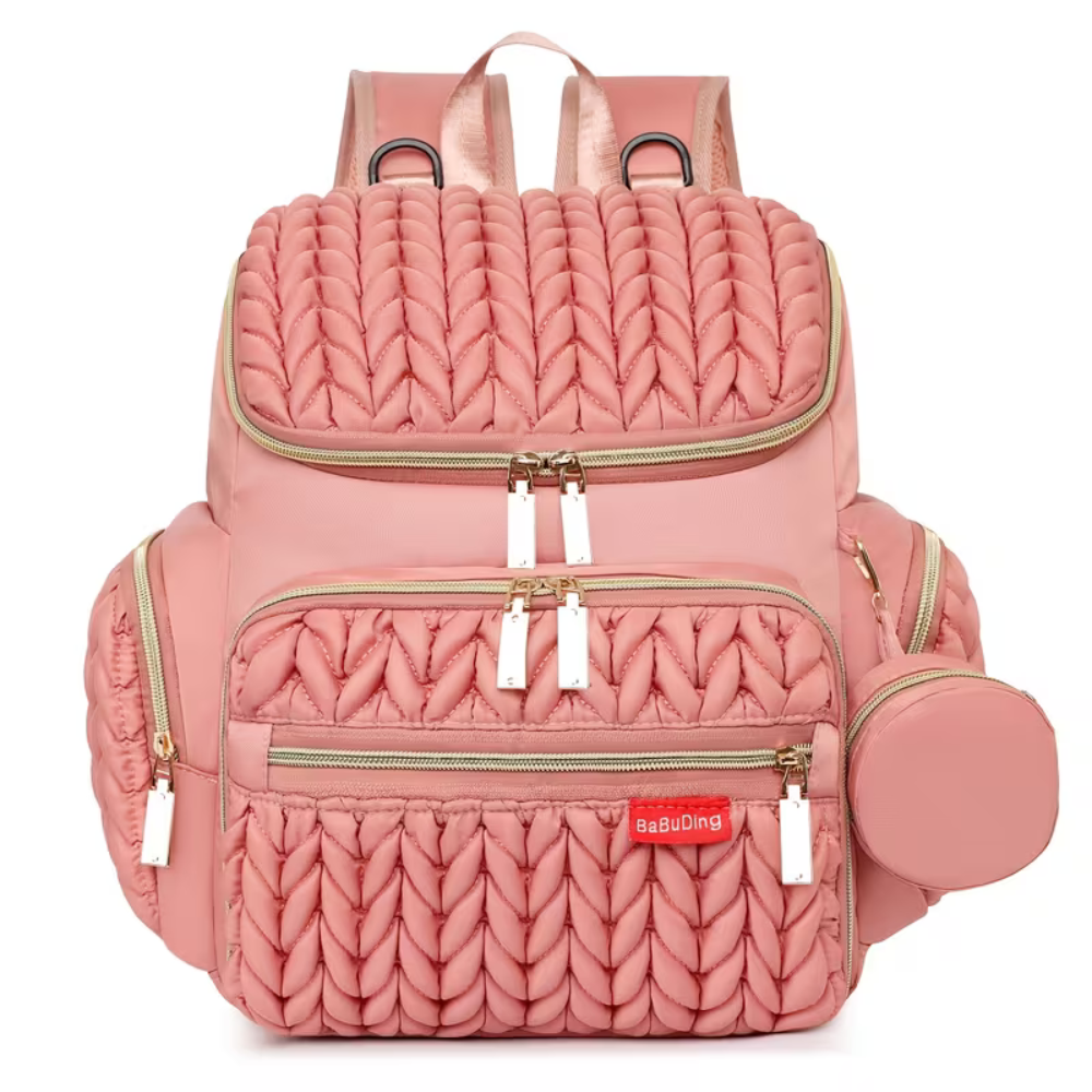 Mochila Pañalera para Bebé de Gran Capacidad con Compartimentos para Biberones y Bolsillos Laterales – 35 x 35 x 19 cm
