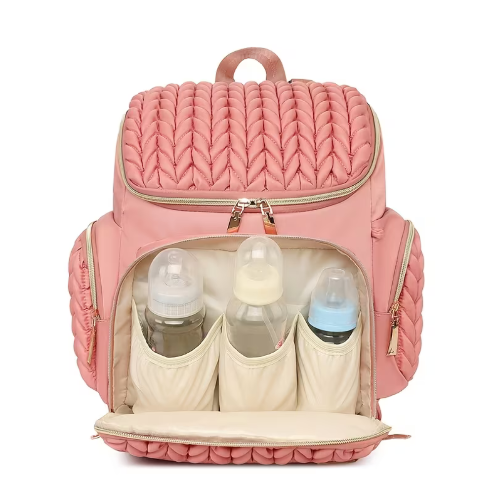 Mochila Pañalera para Bebé de Gran Capacidad con Compartimentos para Biberones y Bolsillos Laterales – 35 x 35 x 19 cm