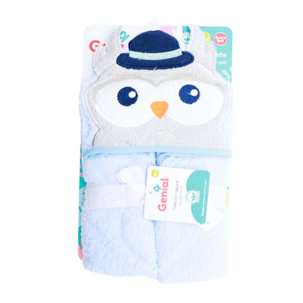 Toalla con Capucha Genial para Bebé 76 × 76 cm – 100% Algodón, Suave y con Diseño de Animales