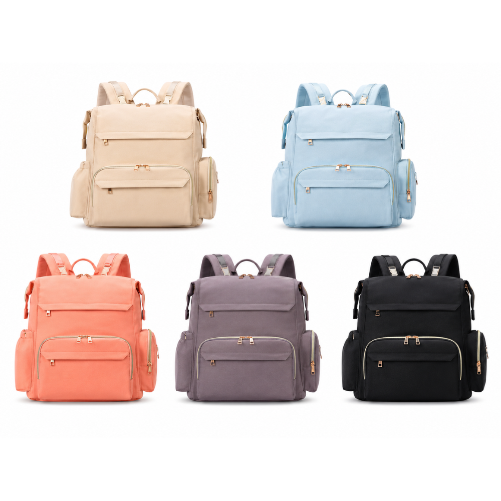 Mochila Pañalera para Bebé de Gran Capacidad con Múltiples Compartimentos y Bolsillos Laterales – 43 x 31 x 20 cm