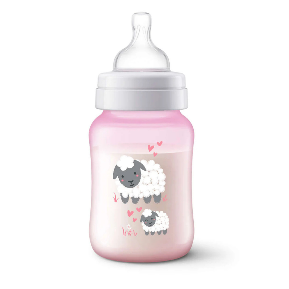 Biberón Para Bebé Anti Colic de 9 Onzas Color Rosado
