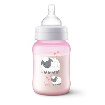 Biberón Para Bebé Anti Colic de 9 Onzas Color Rosado