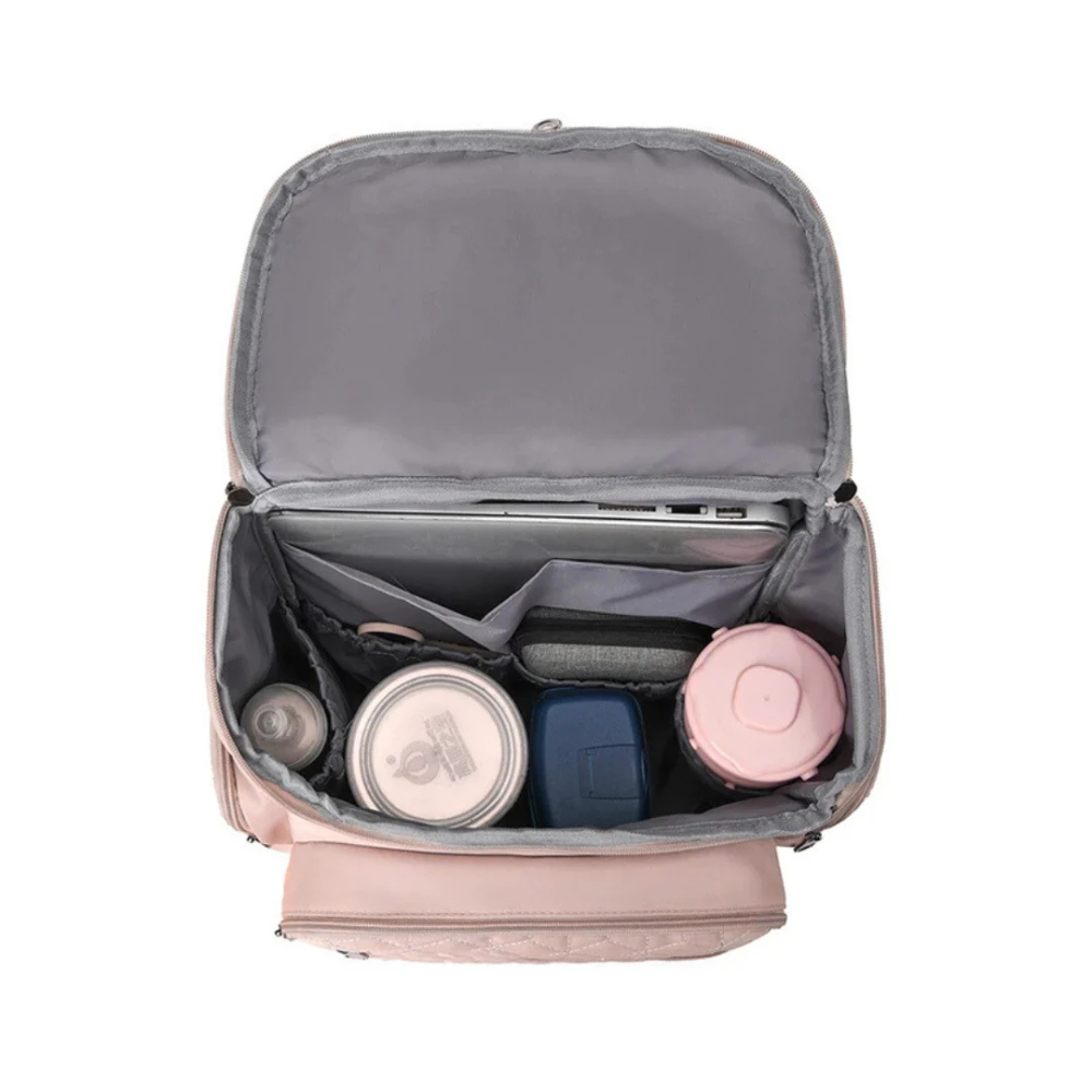 Mochila Pañalera para Bebé de Gran Capacidad con Compartimentos Organizadores, Bolsillos Laterales y Estuche – Mommy Bag