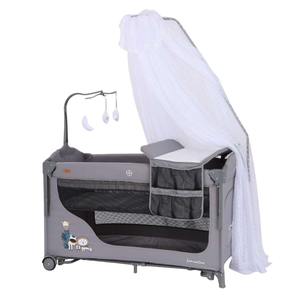 Corral Cuna Colecho Para Bebés Kidilo - Tamaño 125 x 70 x 80cm