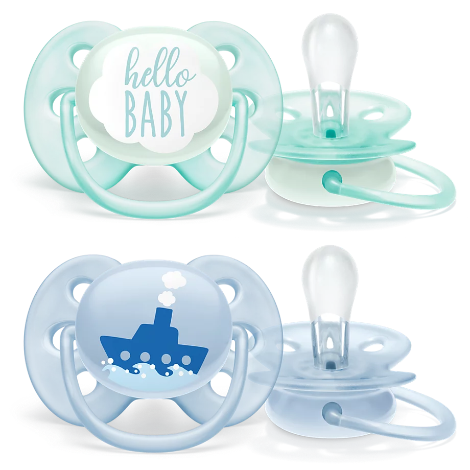 Chupetes Ultra Soft Para Bebés de 0 a 6 Meses - Paquete de 2 Unidades