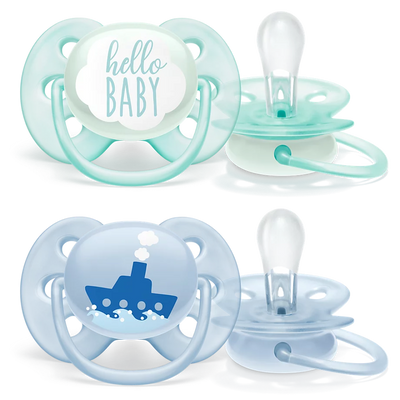 Chupetes Ultra Soft Para Bebés de 0 a 6 Meses - Paquete de 2 Unidades