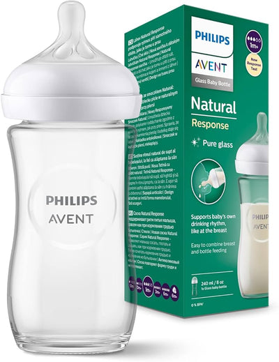 Biberón Natural Response de Vidrio 8oz 1m+