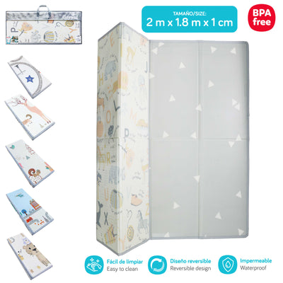 Tapete de Juego Plegable Genial para Bebé 2 × 1.8 m – Reversible, Impermeable y BPA Free