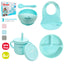 Set de Alimentación para Bebé Genial 7 Piezas – Plato, Bowl, Vaso, Babero y Cuchara, BPA Free 6+ Meses