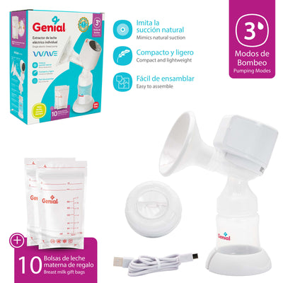 Extractor de Leche Materna Inalámbrico - Incluye 10 Bolsitas Para Leche Materna